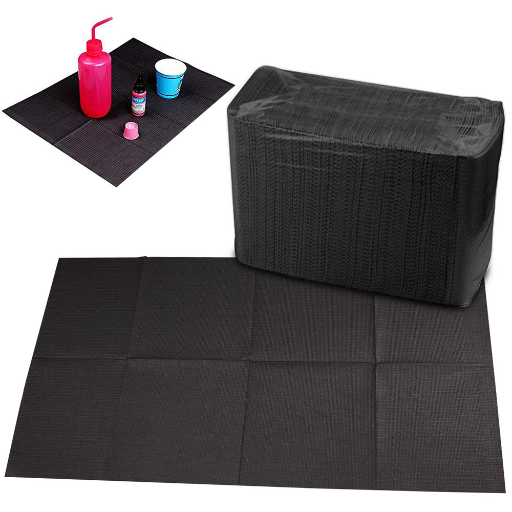 Bib desechable dental de Hisight negro 13x17 protege ropa y mesa durante procedimientos.