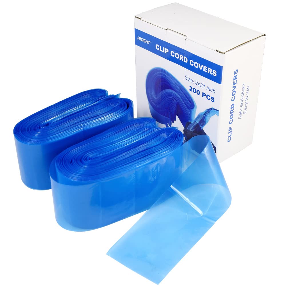 Hisight tattoo clip cord cover blue packaged set of 200