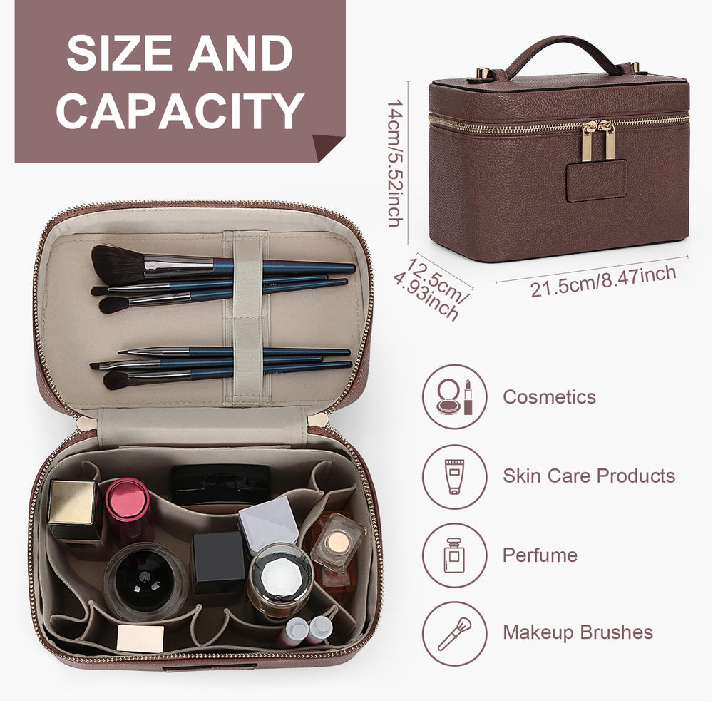 HiTotes removable divider inside view keeps cosmetics organized and accessible.