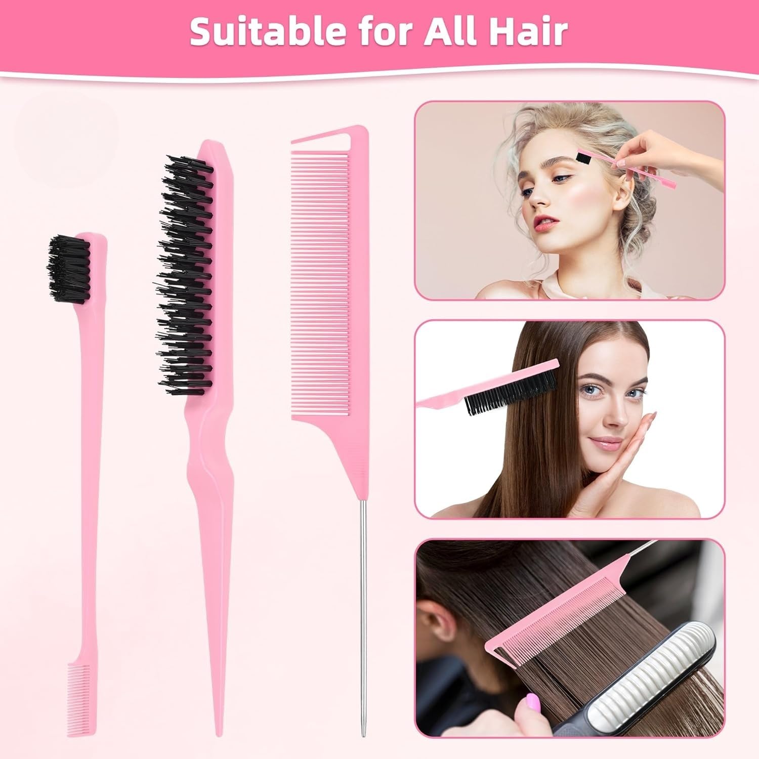 HIVEKLY hair brush set 200ml continuous spray bottle for even mist.