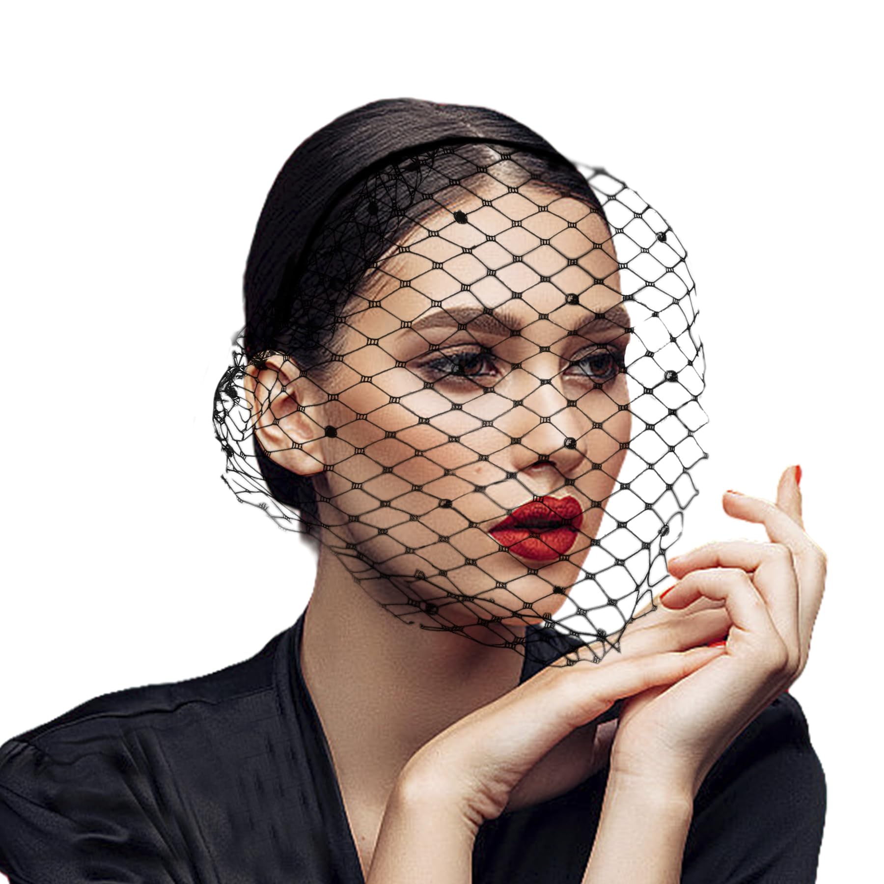 HIWIND diadema velo detalle cristales: toque romántico para looks nocturnos.
