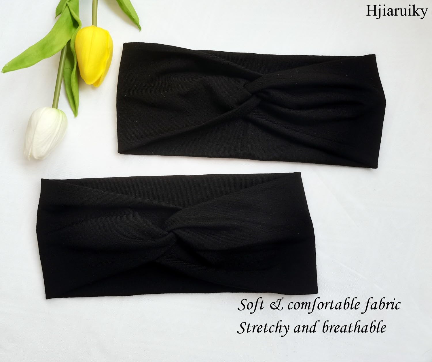 Hjiaruiky turbante diario negro perfecto para peinados rapidos.
