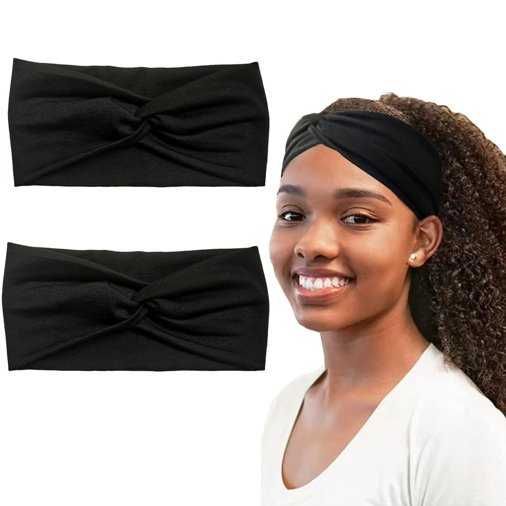 Hjiaruiky turbante mujer nudo clasico negro para uso diario cómodo.