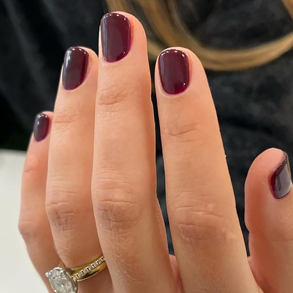 HJKDSFD uñas postizas rojo vino kit completo para manicura rápida.