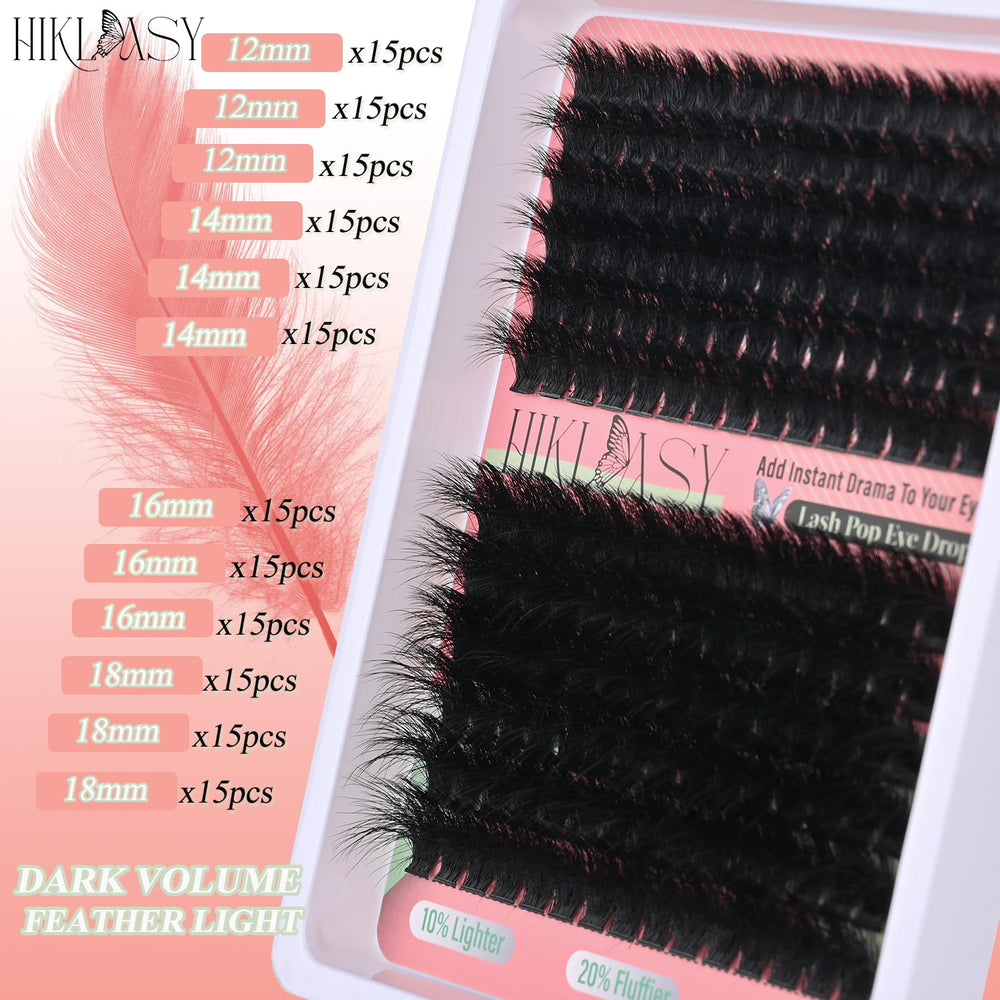 HK HIKLASY Mega lash clusters 12-18mm for natural to dramatic looks