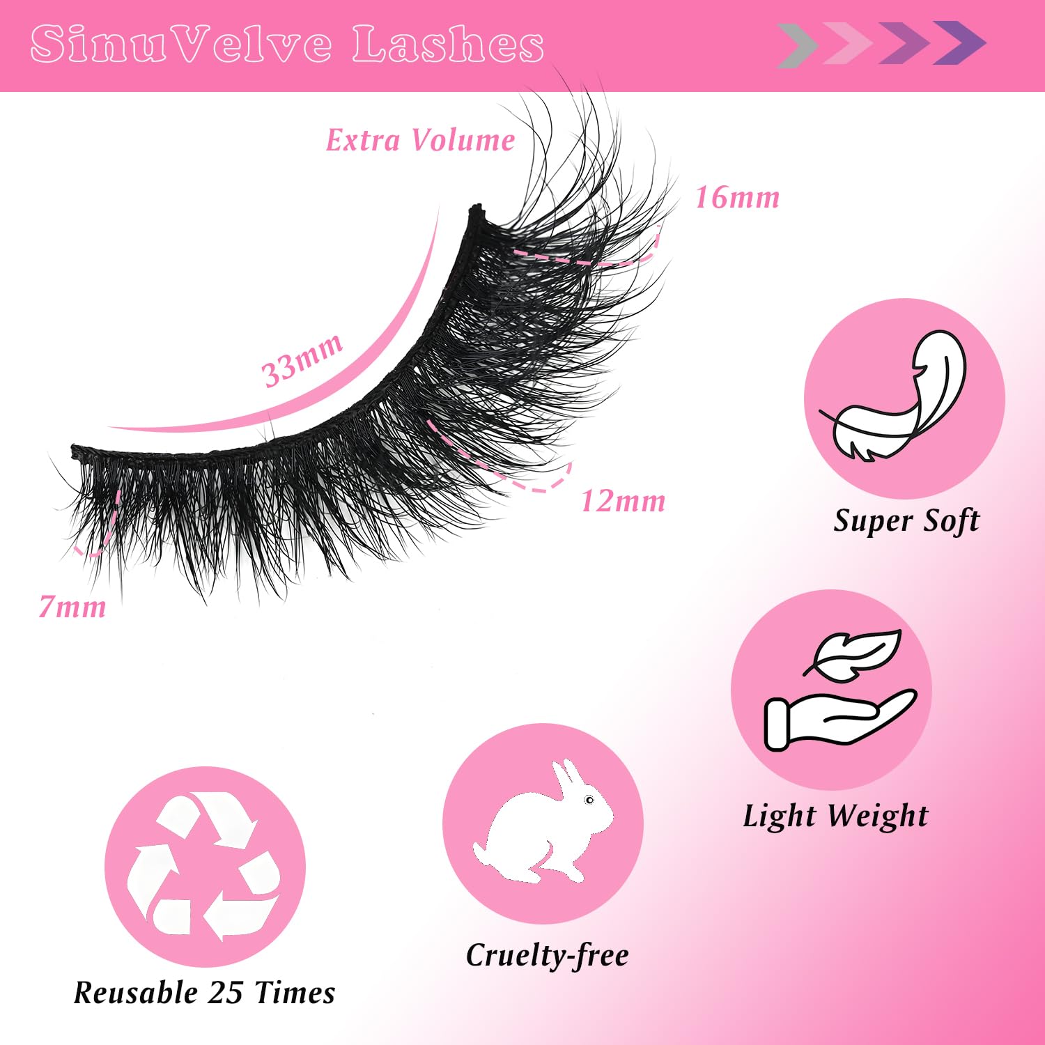 HK HIKLASY SinuVelve 25x reusable lashes showcase durability and easy upkeep.