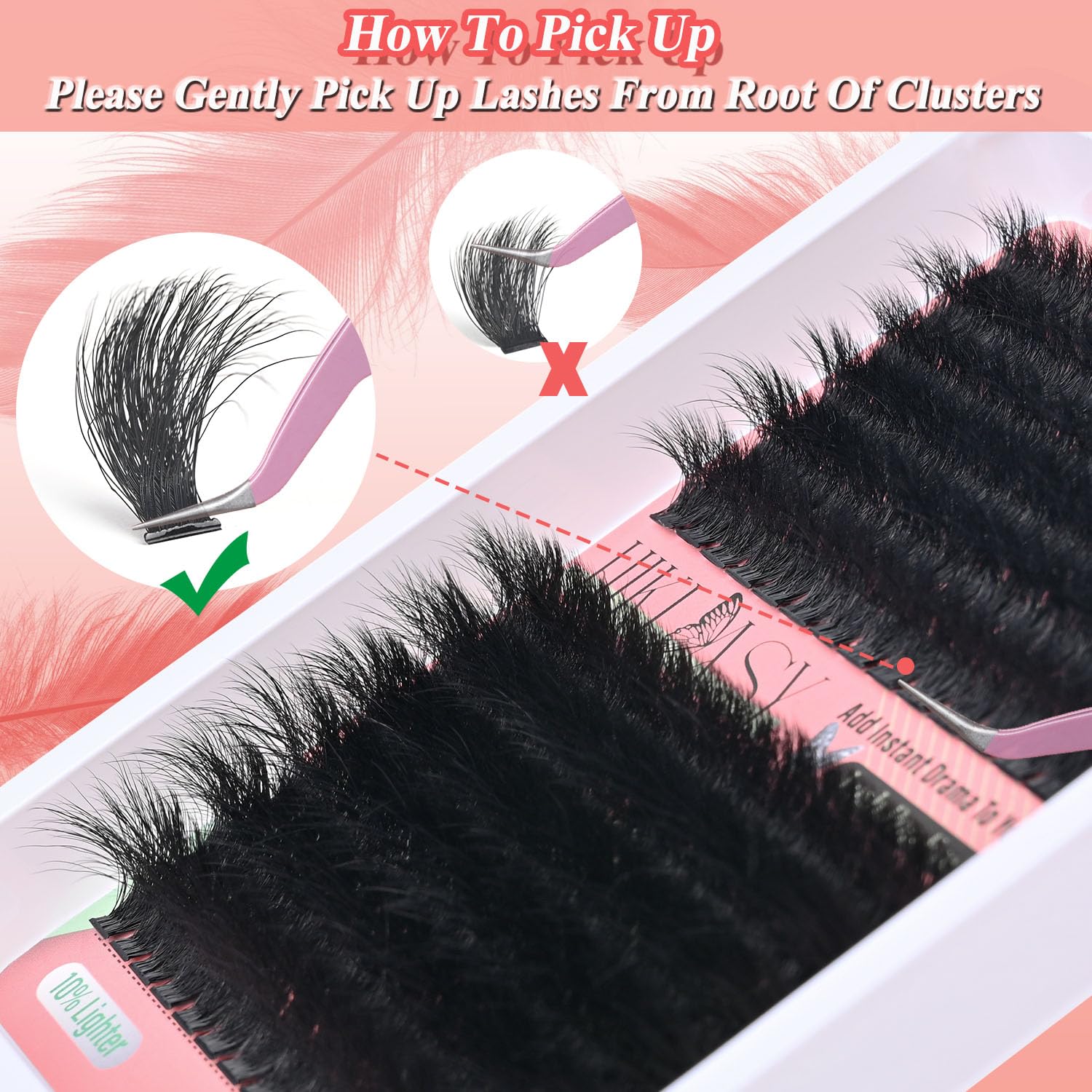 HK HIKLASY Three-times-wider clusters save time on lash setup