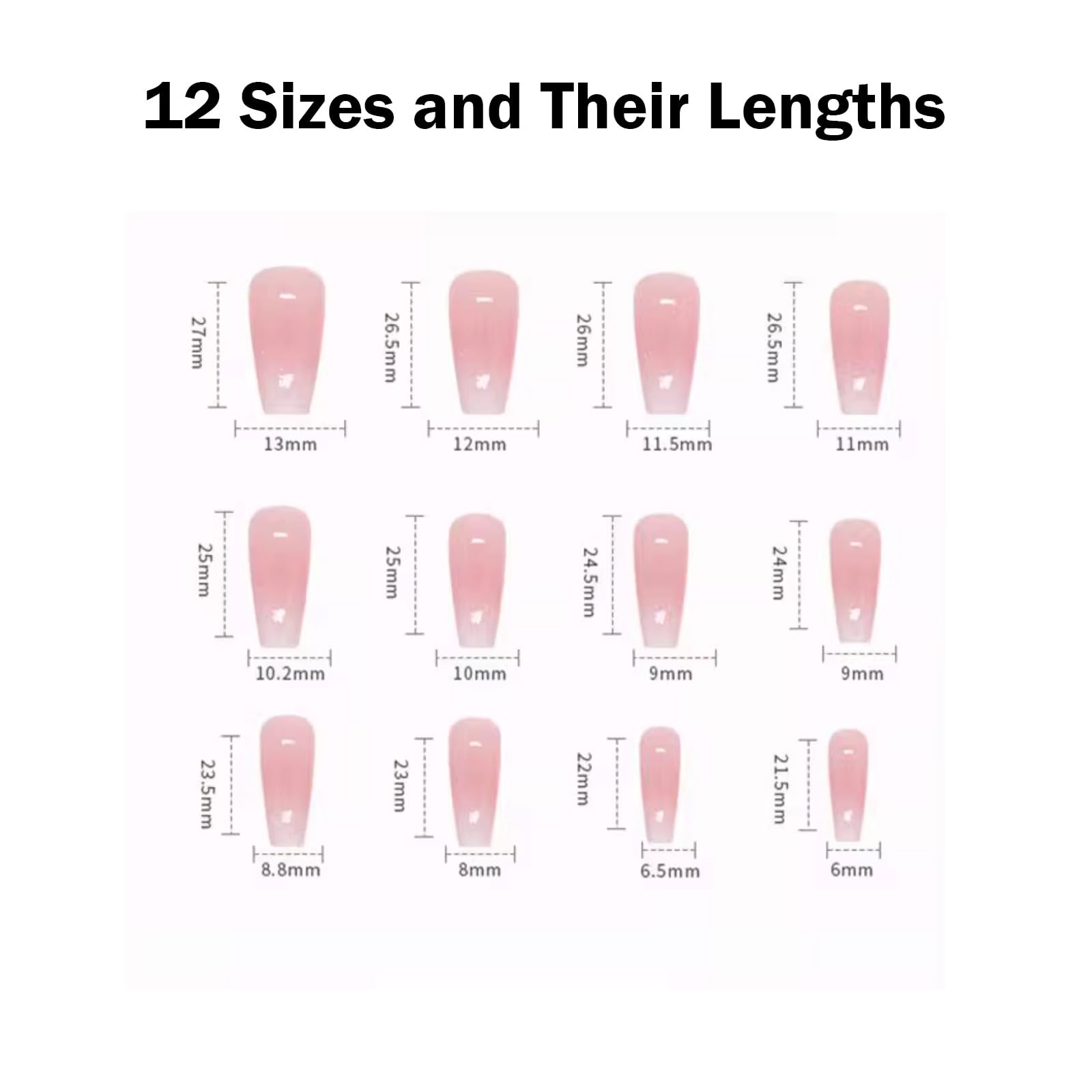 Hkanlre 24-piece nail kit with 12 sizes for a versatile fit