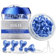 HKH Serum cobre cápsulas en primer plano para cuidado suave y eficaz.