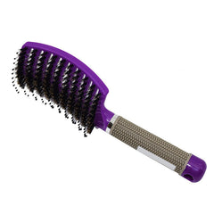 HKN Hairstreaq brush front view detangles all hair types with ease.