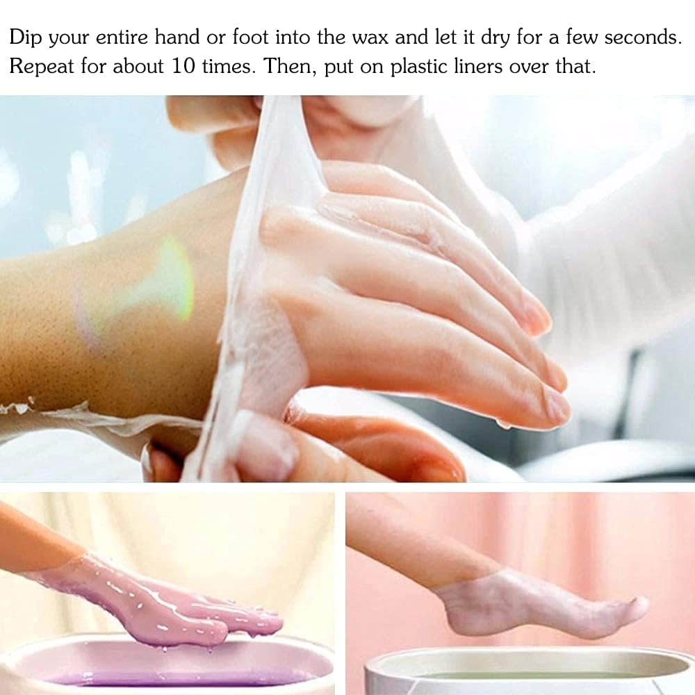 Hands receive warm wax treatment with HLead refills to nourish dry skin