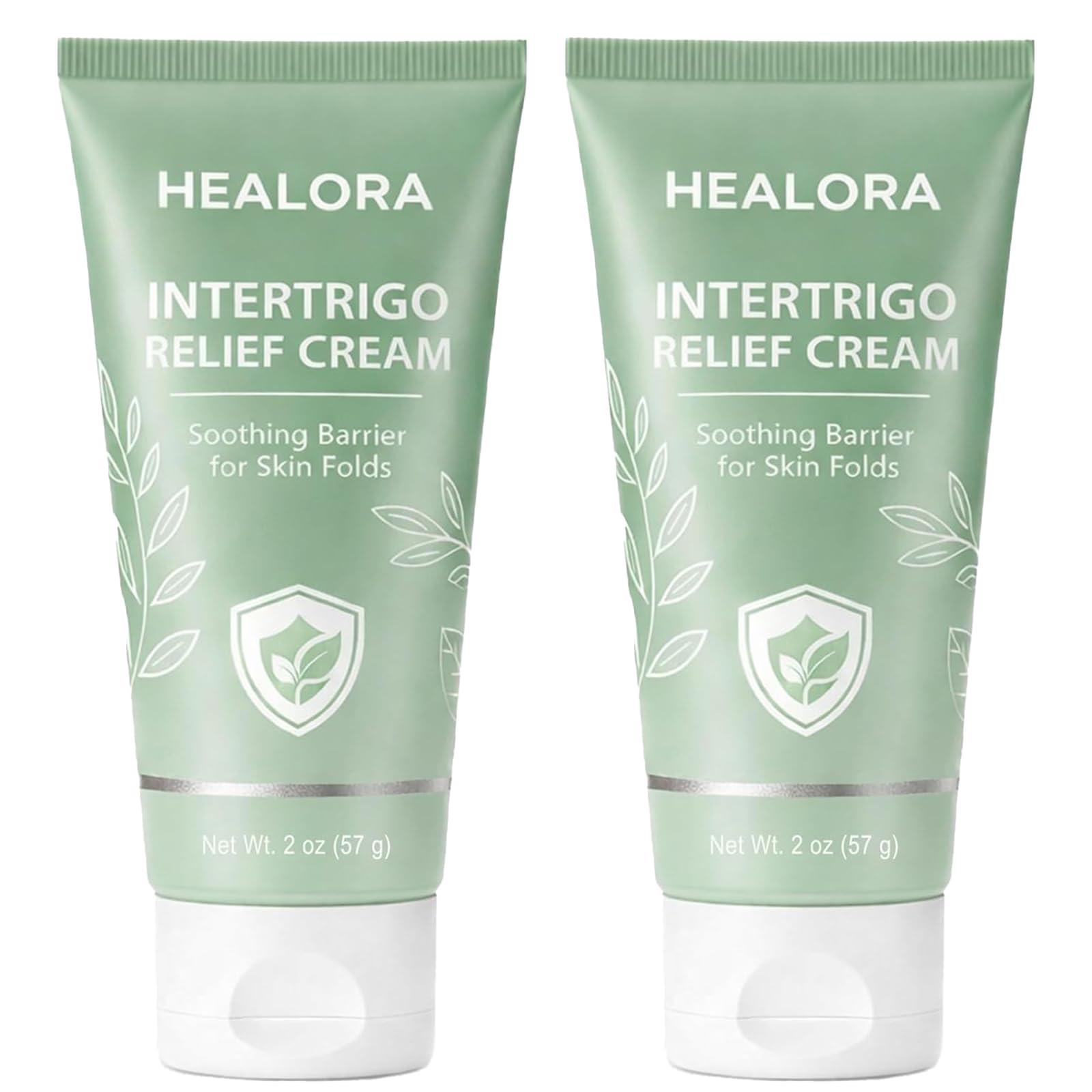 Hlonns Healora cream jar close-up highlighting non-greasy daily skin fold care.