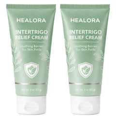 Hlonns Healora cream jar close-up highlighting non-greasy daily skin fold care.