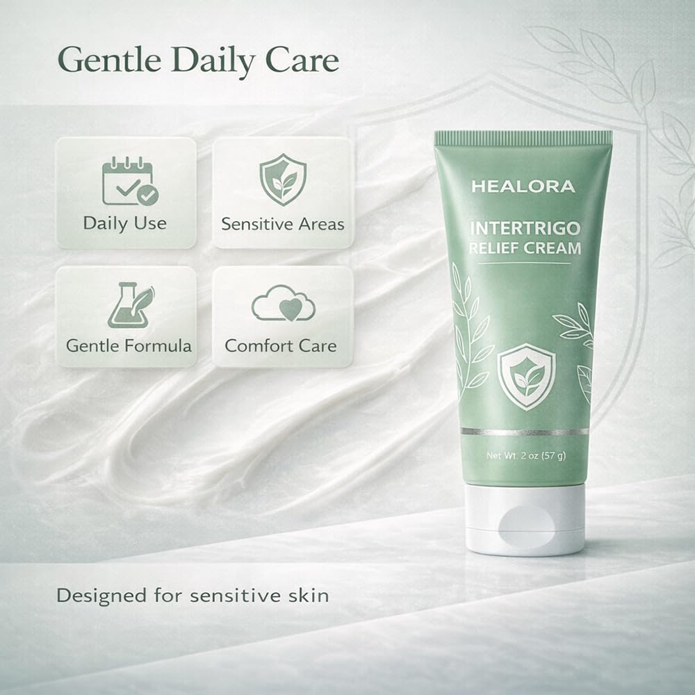 Hlonns Healora daily skin fold care bottle in use.