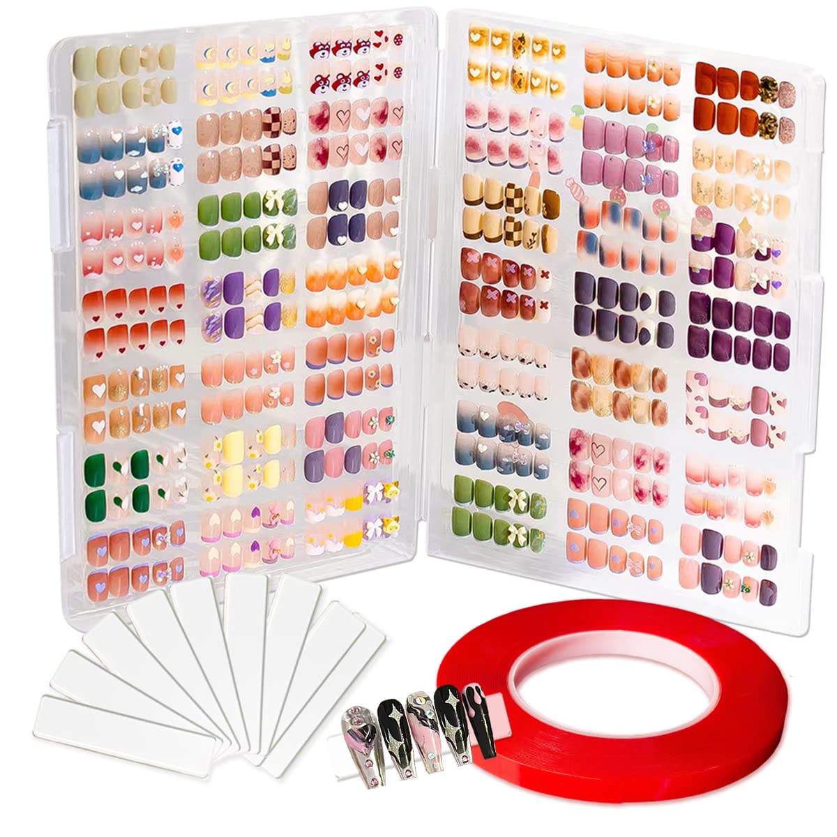 HLQHXWHZT: caja de almacenamiento de uñas transparente grande para organización eficiente.