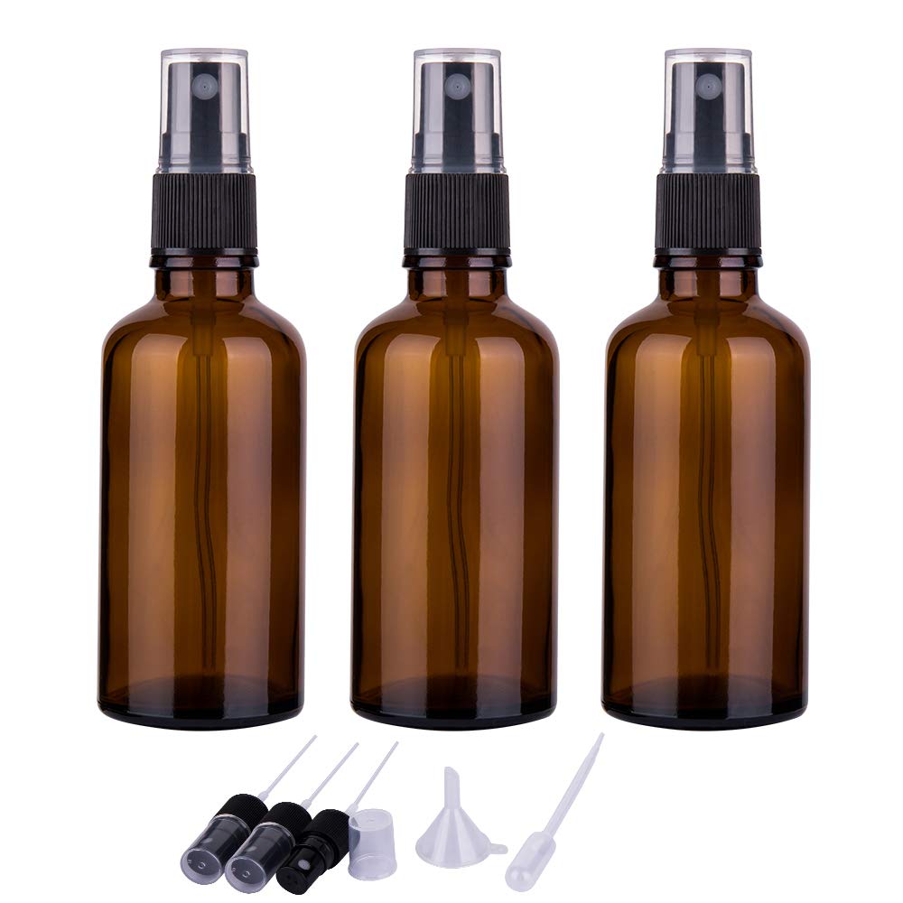 hmaimas amber-glass spray bottle set with 2oz capacity for essential oils and skincare.