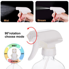 hmaimas glass spray bottle with 3-mode nozzle for versatile mist or stream.