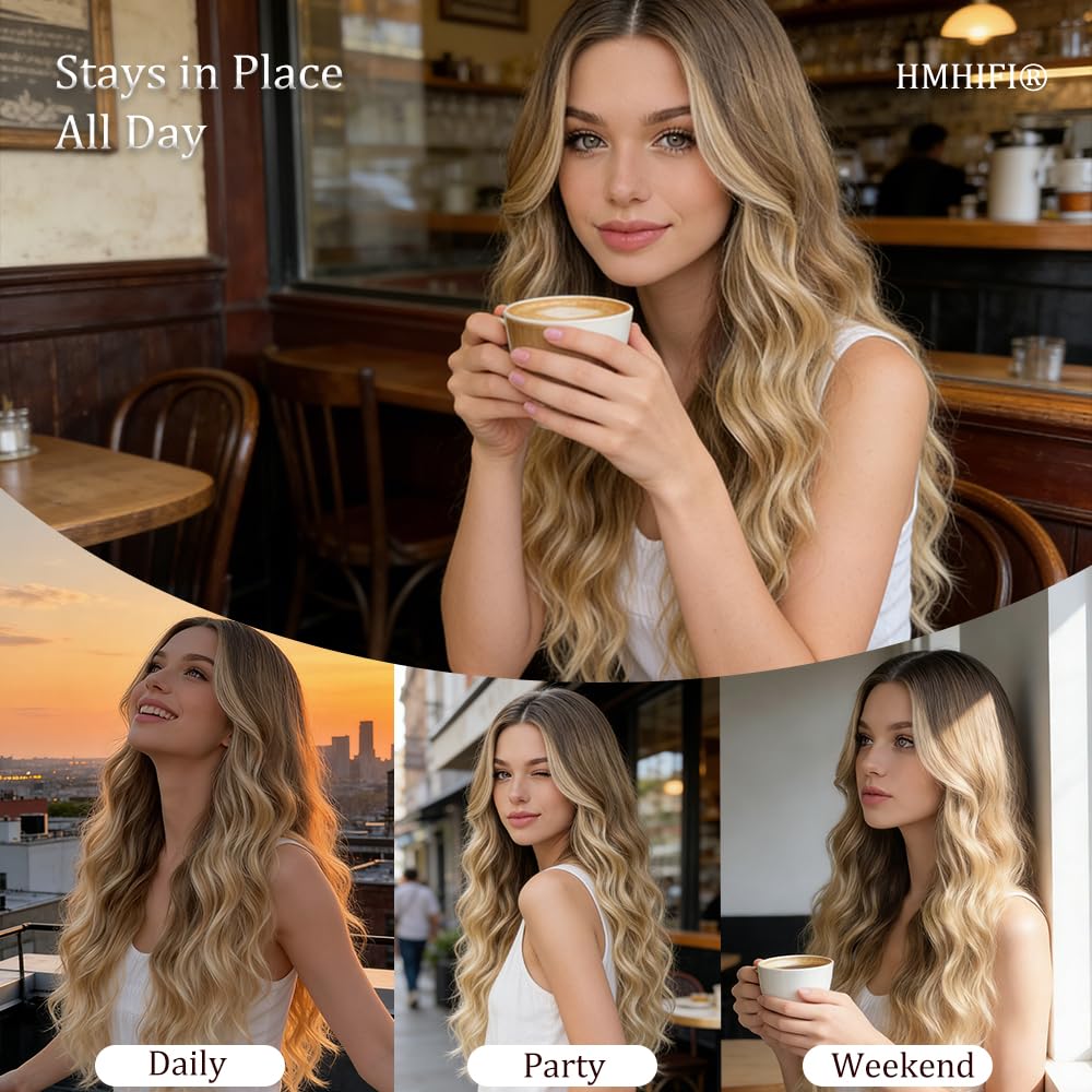 HMHIFI middle-part ombre waves with soft protein-fiber texture