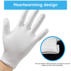 Guantes HMNYSOL de algodón blancos para manos secas, cuidado diario.