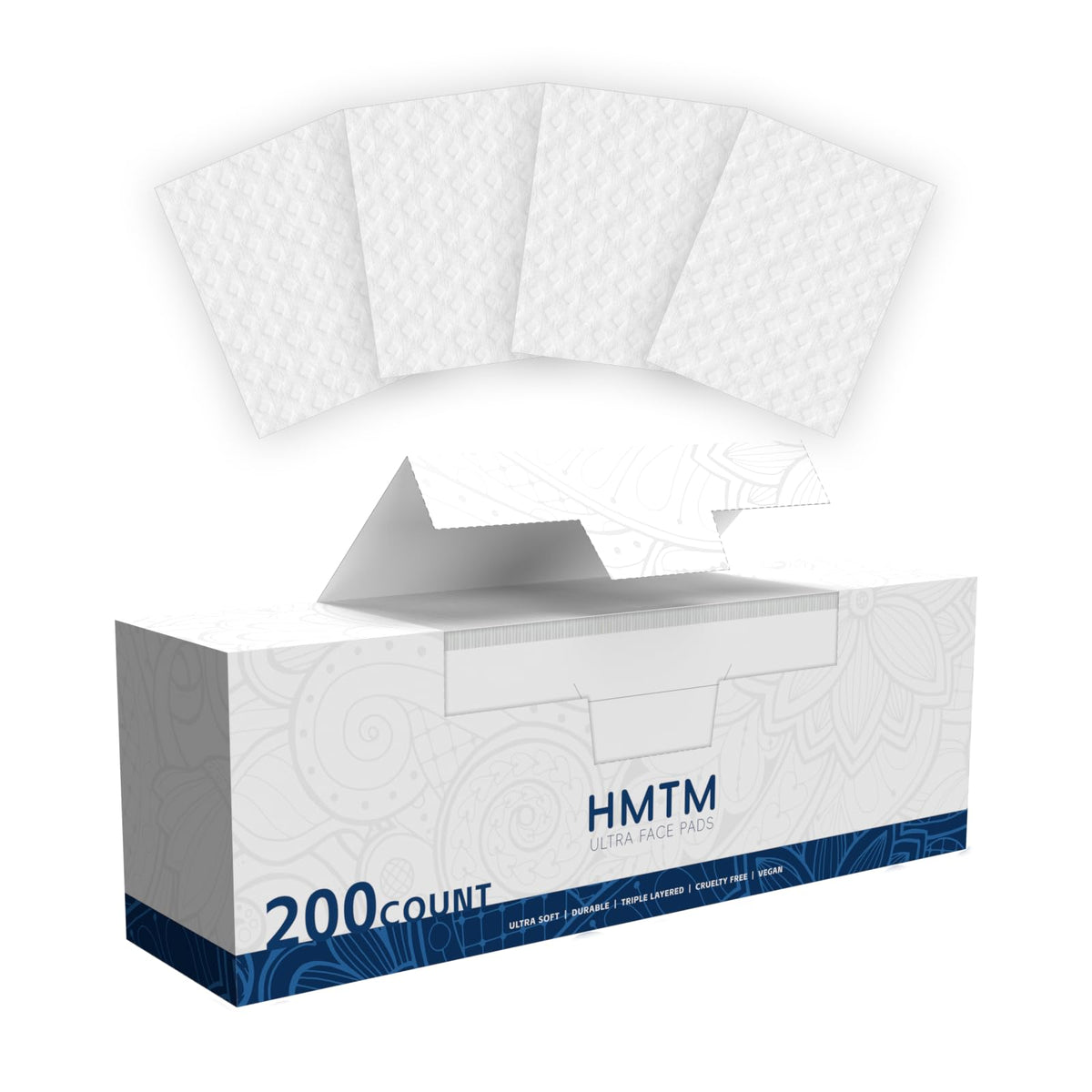 HMTM cotton pads with 100% pure cotton for gentle makeup removal