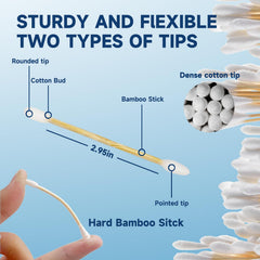 HMTM natural cotton tips deliver lint-free performance for makeup, skincare, and delicate cleaning.