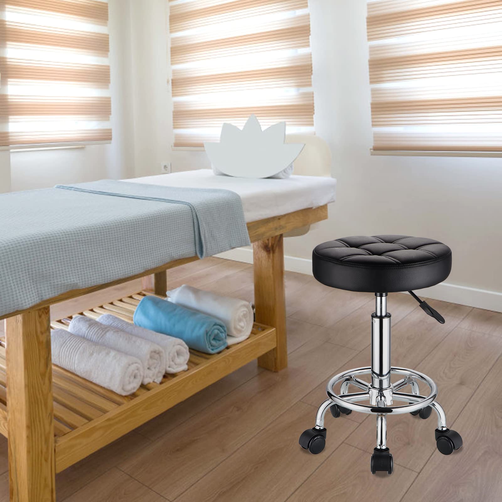 HMTOT adjustable-height swivel stool suitable for varying counter heights.