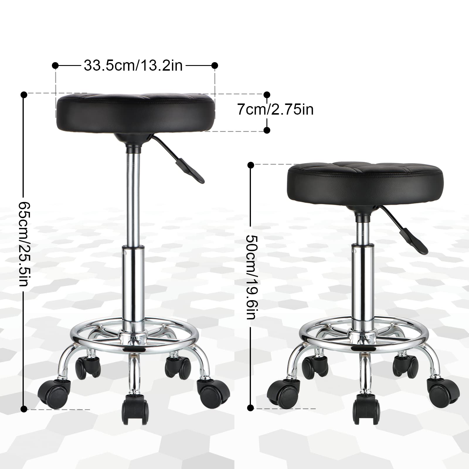 HMTOT wheeled stool enables smooth movement across workstations.