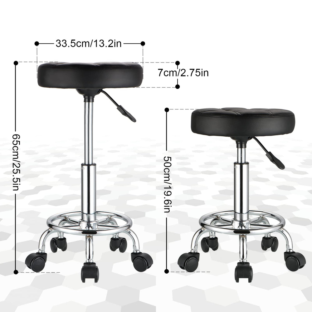HMTOT wheeled stool enables smooth movement across workstations.