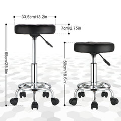 HMTOT wheeled stool enables smooth movement across workstations.