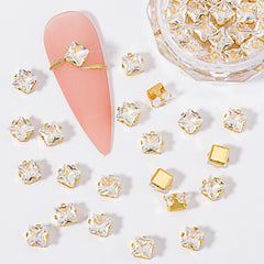 HNUIX cristales facetados para uñas, acabado tipo diamante.