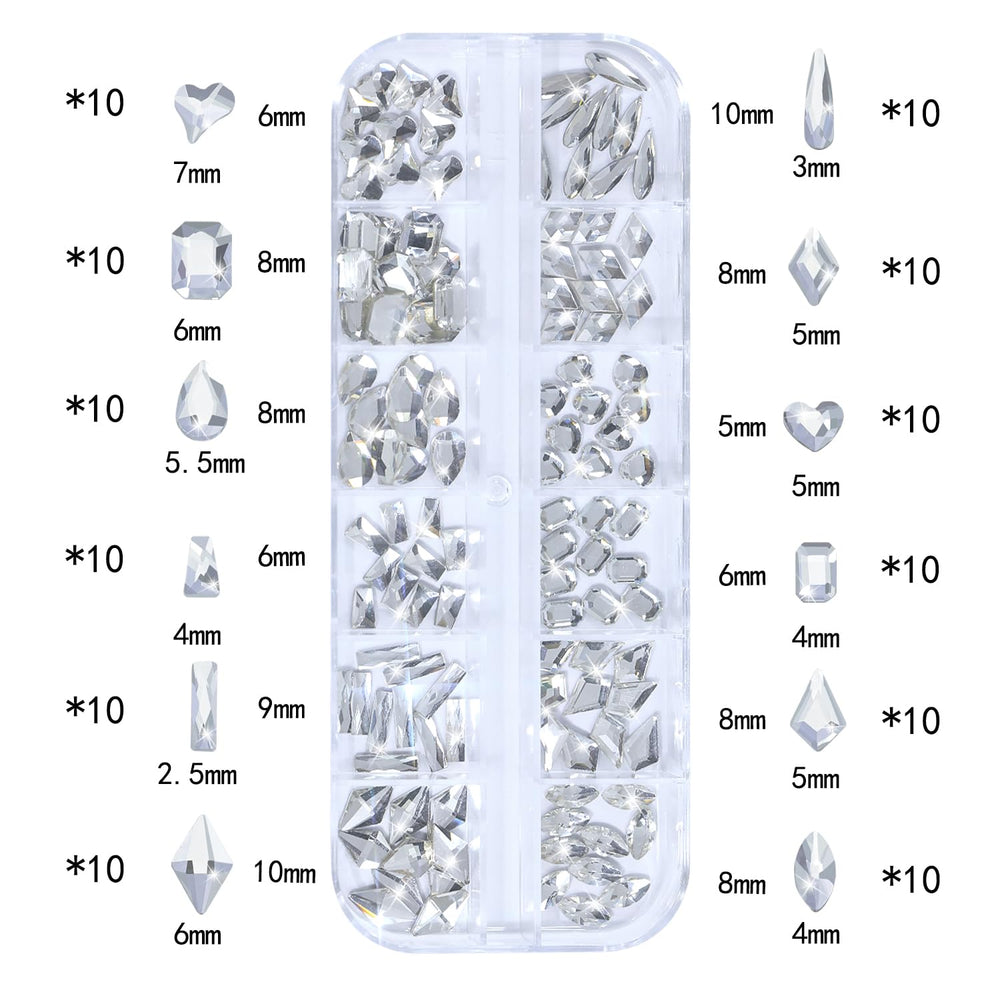 HNUIX piedras cristal uñas trasero plano transparente para adherencia suave y acabado limpio.