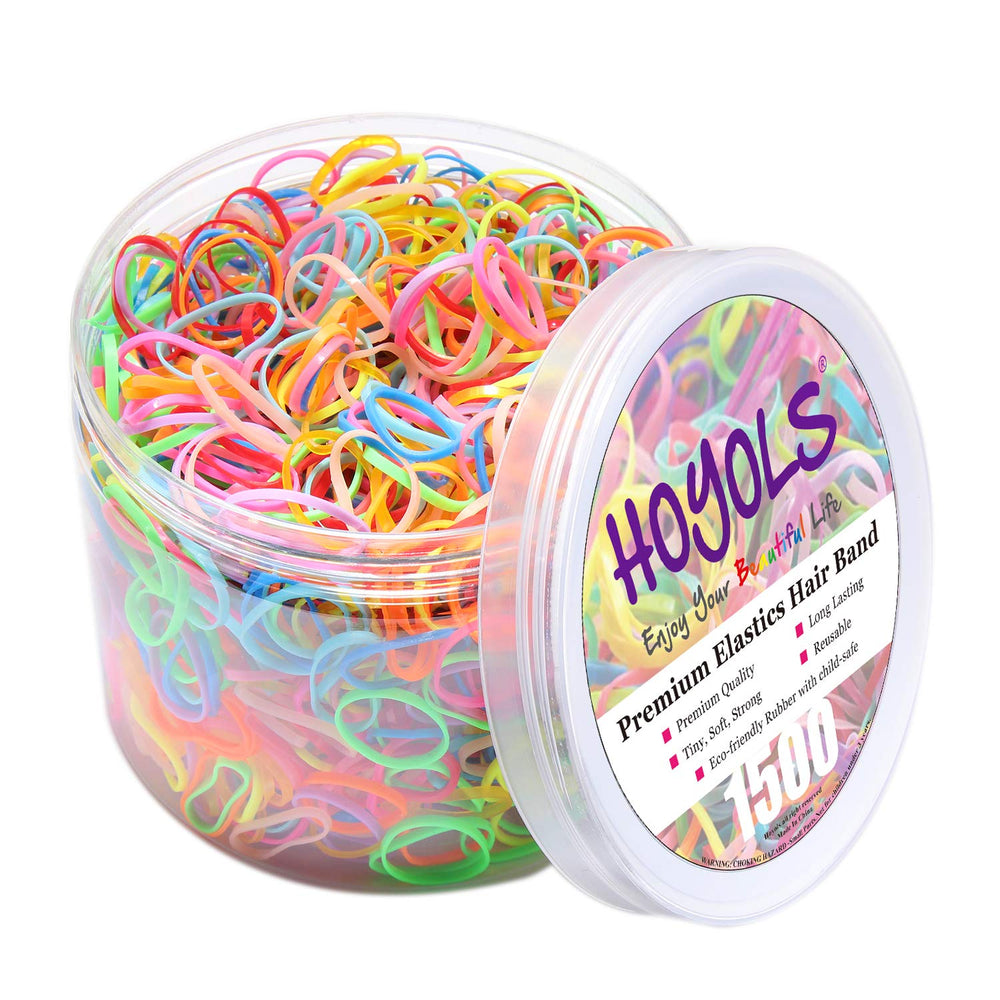 HOYOLS baby hair ties in a 1500-pack with vibrant colors for versatile everyday styling
