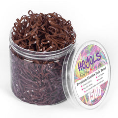 HOYOLS brown elastic hair bands in packaging highlight bulk value for daily use.
