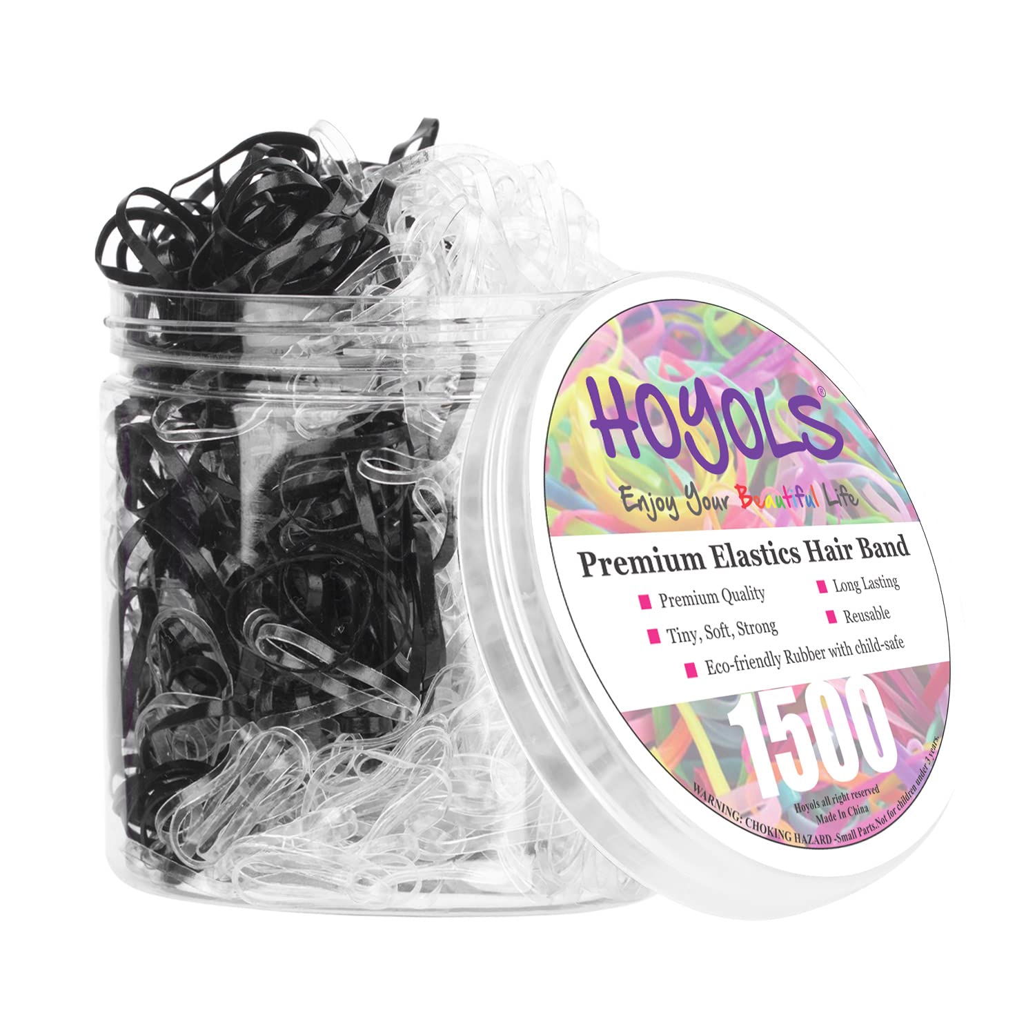 HOYOLS Clear elastic hair ties for gentle daily ponytails