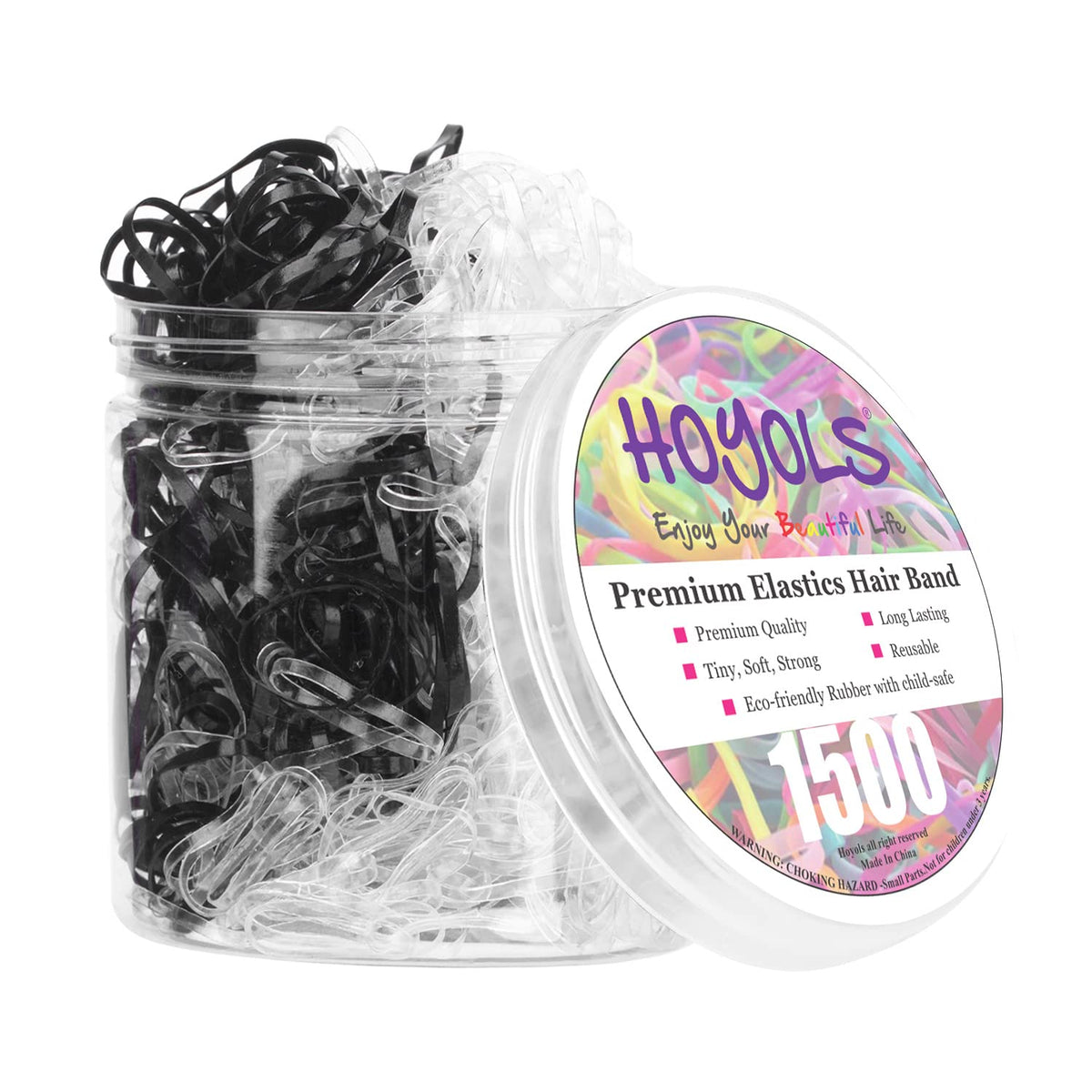 HOYOLS Clear elastic hair ties for gentle daily ponytails