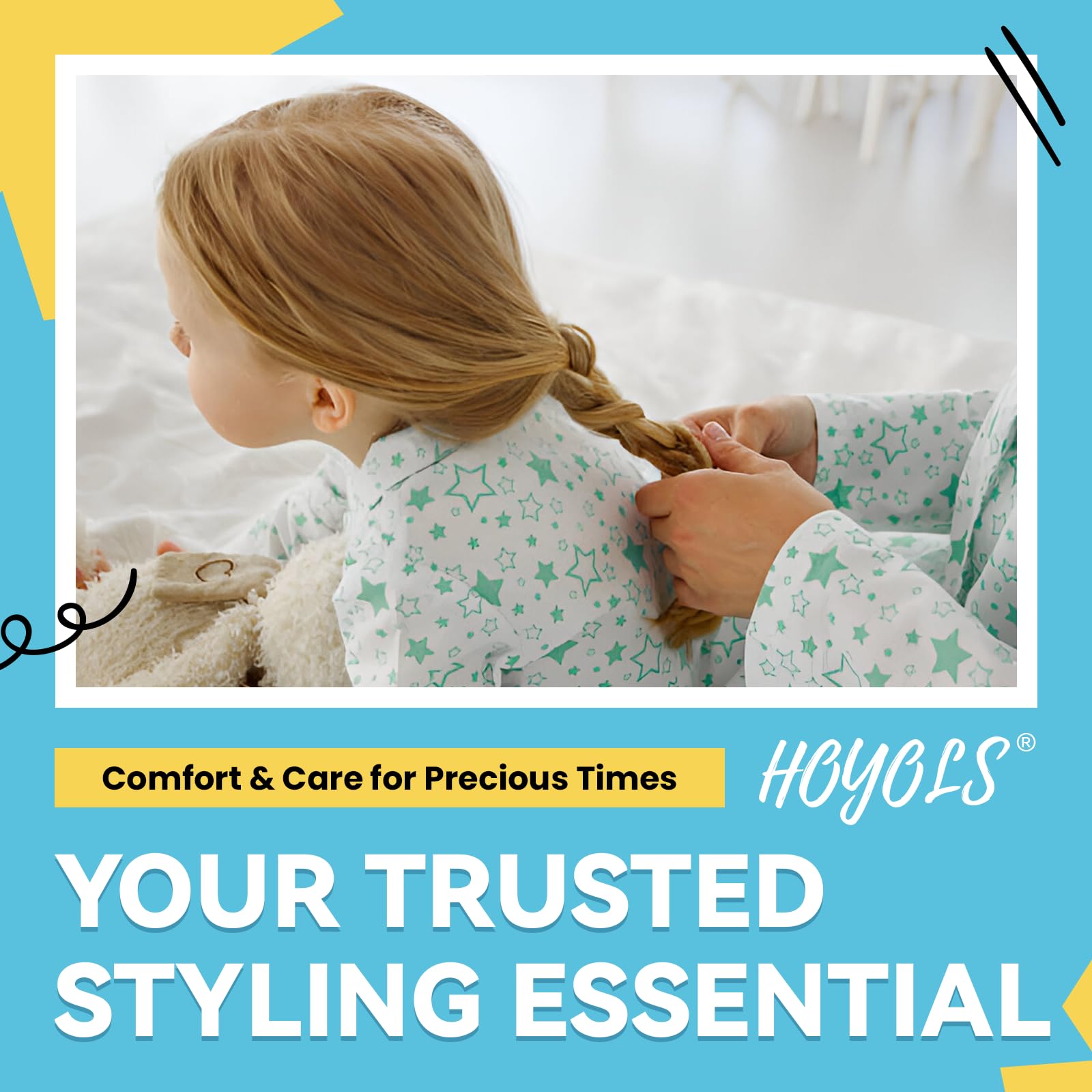 HOYOLS family-pack hair ties suitable for kids, teens, and adults.