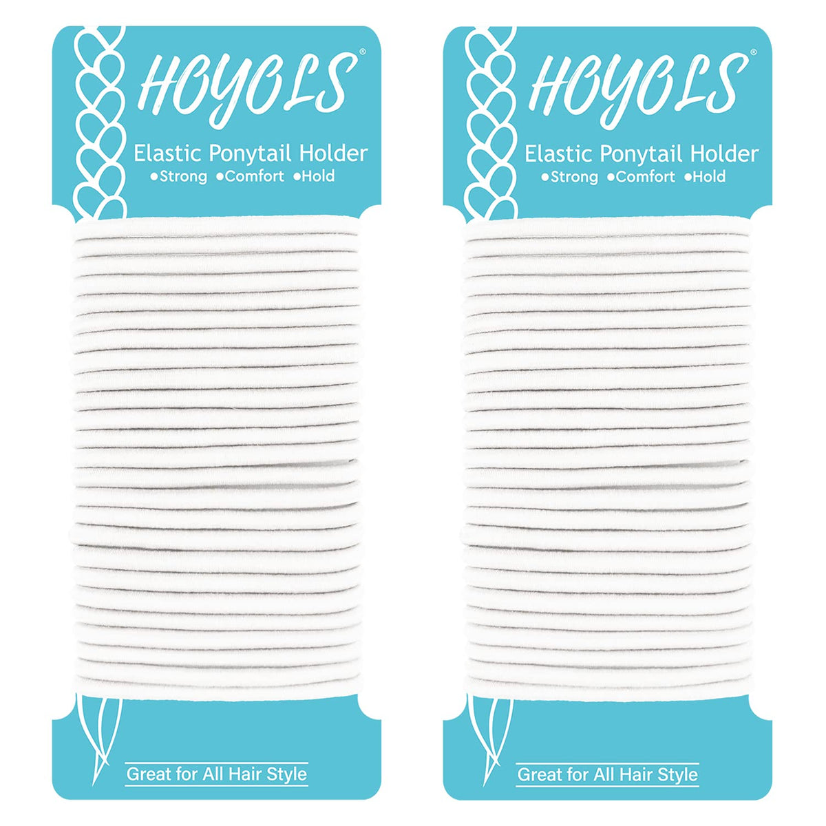 Hoyols gomas pelo sin metal 4mm blanco; paquete de 50 para cuidado diario