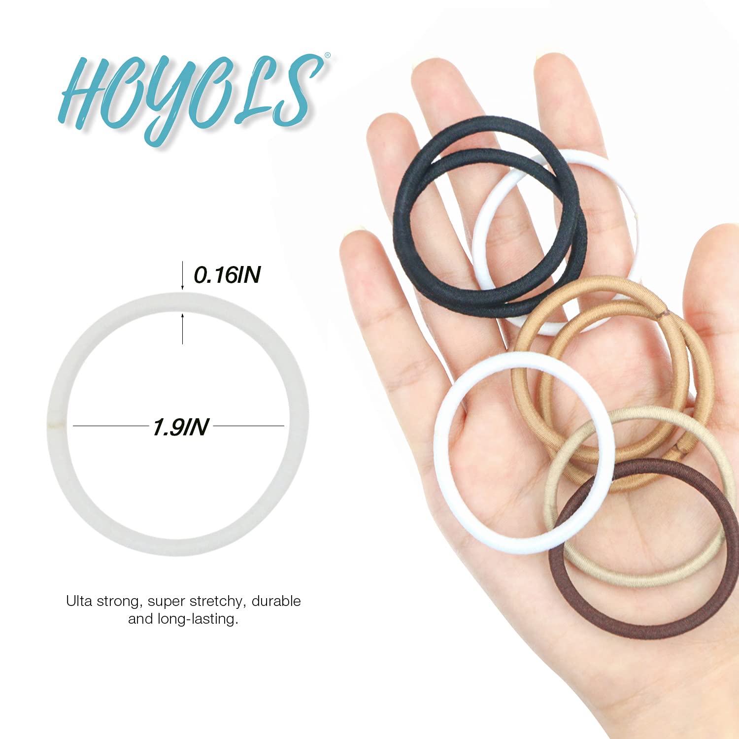Hoyols gomas pelo sin metal 4mm blanco; uso diario sin enganchar