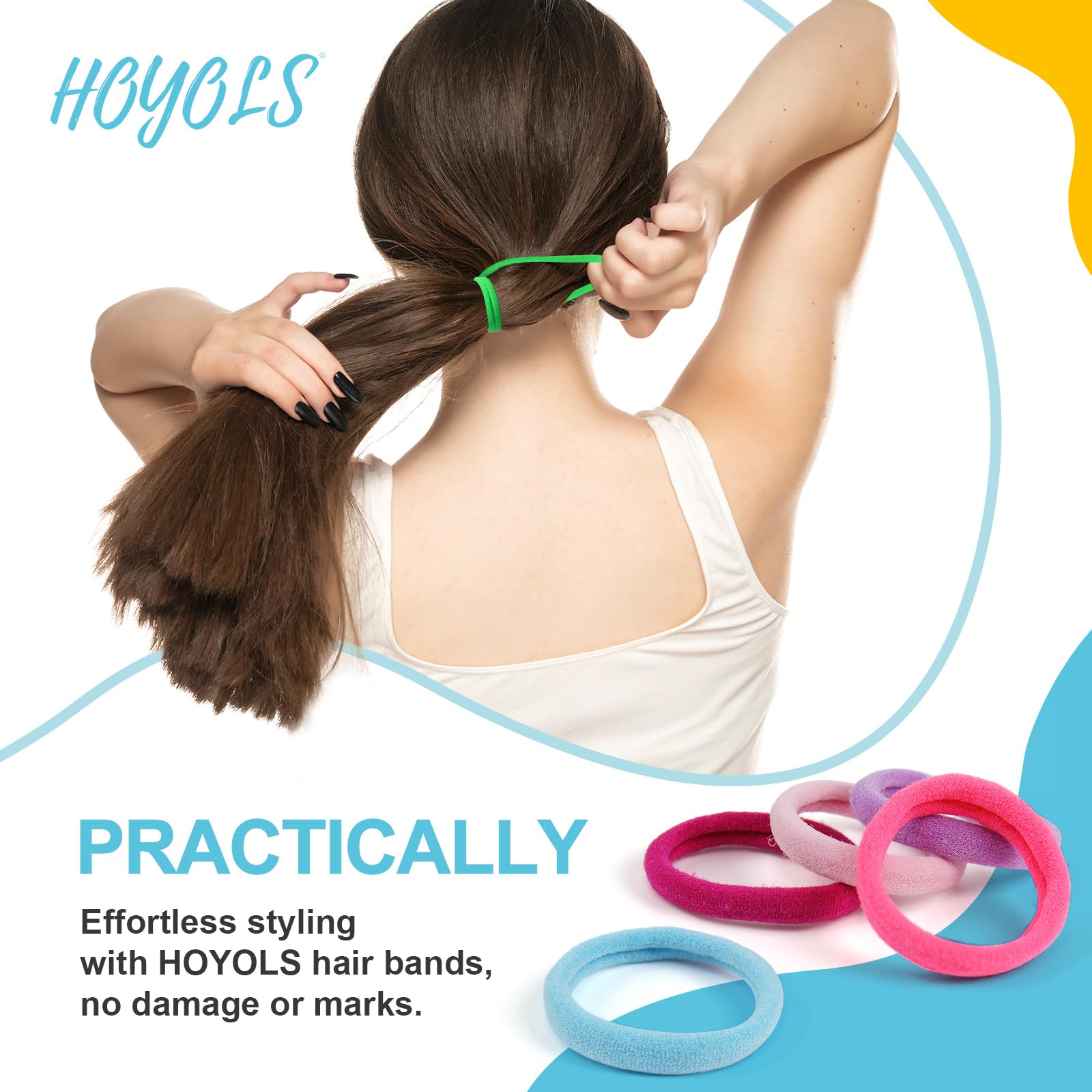HOYOLS seamless hair band anti-slip design prevents snags during workouts.