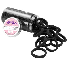 HOYOLS seamless black fabric hair ties prevent slipping during workouts.
