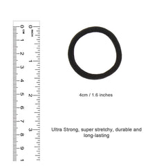 HOYOLS stretchy fabric hair ties securely hold thick, curly hair.