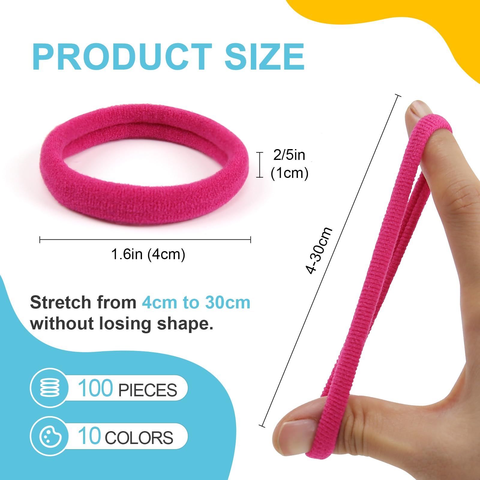 HOYOLS colorful hair ties set shows vibrant colors for outfits.