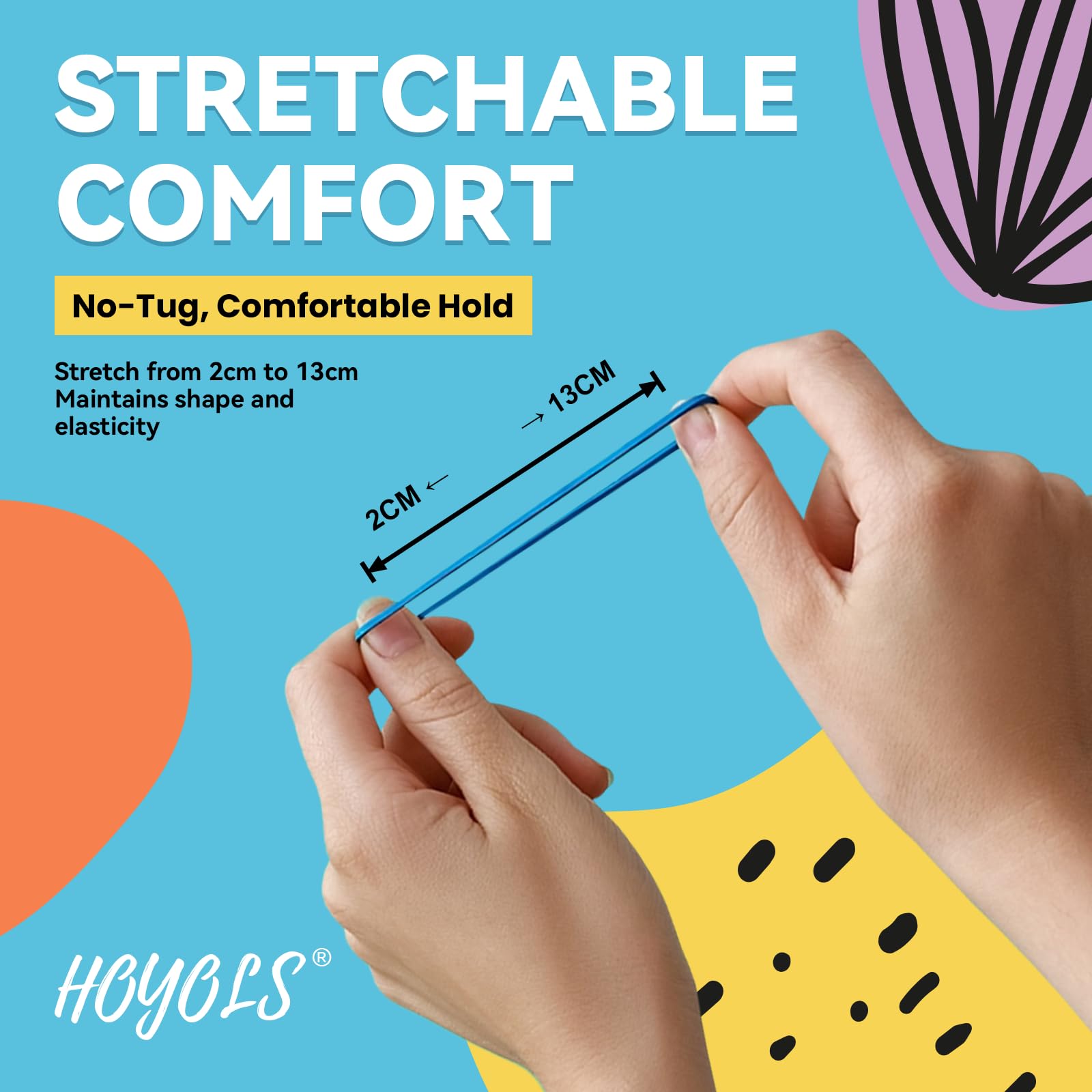 HOYOLS soft TPU material minimizes creases and is safer for sensitive scalps
