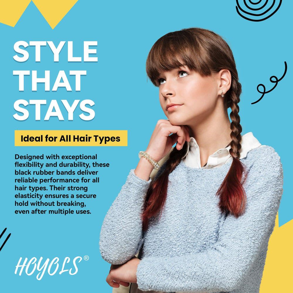 HOYOLS TPU elastic hair ties close-up showing strong yet gentle stretch