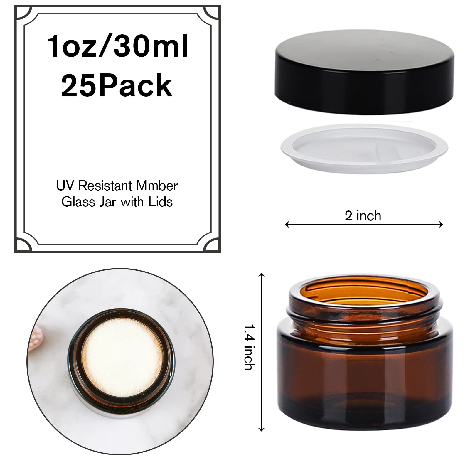 Hoa Kinh amber jar with black lid provides leak-free portability