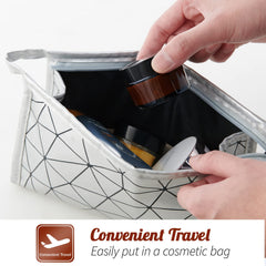 Hoa Kinh travel-size amber glass jars packed for on-the-go use