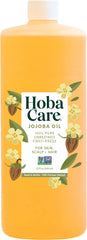 HobaCare Jojoba Oil bottle pour for smooth skin and hair hydration.