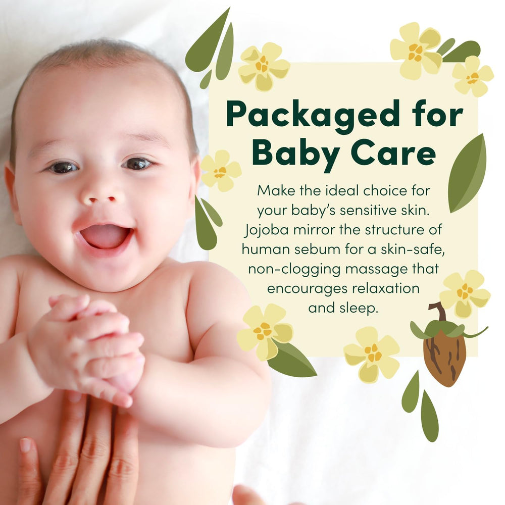 HobaCare Jojoba Oil hexane-free label emphasizing purity and safety.