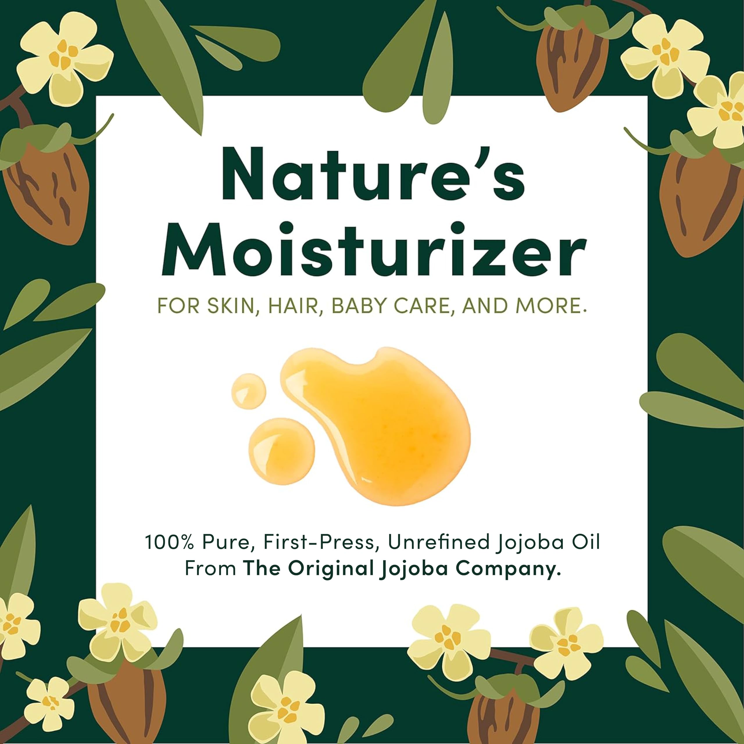 HobaCare Jojoba Oil skin application showing quick absorption.