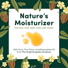 HobaCare Jojoba Oil skin application showing quick absorption.